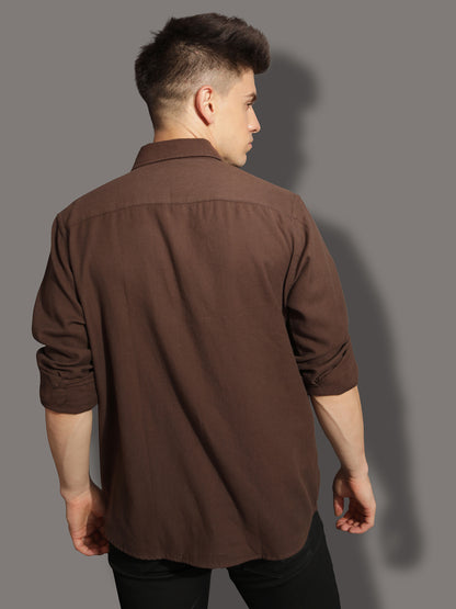 BROWN DOUBLE POCKET SHIRT